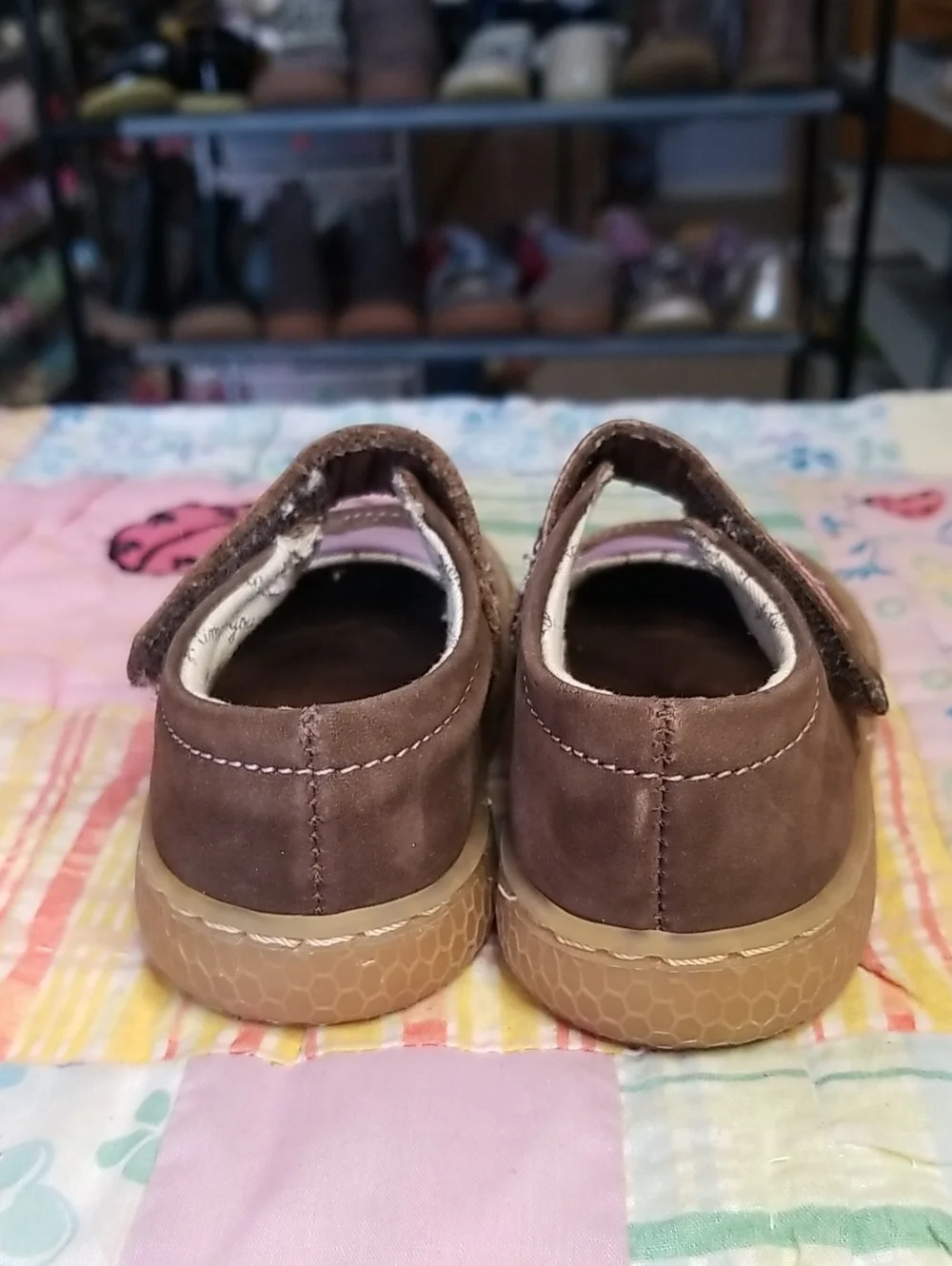 Livie & Luca Brown and Lavender Leather Mary Janes Size 4 Tootles